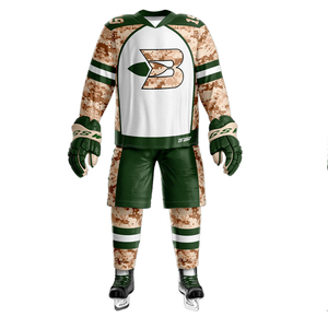 Uniforme de hockey sur glace personnalisé de haute qualité 100% polyester Nouveau design Service OEM Impression numérique Respirant Écologique Séchage rapide Ensemble - Product Image 2