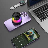 Enceinte portable sans fil RVB colorée pour fêtes en extérieur avec chargeur magnétique pour téléphone et son Hi-Fi