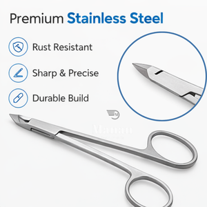 Ciseaux à cuticules professionnels de haute qualité en acier inoxydable, coupe-ongles de précision pour manucure et pédicure, logo OEM - Product Image 2