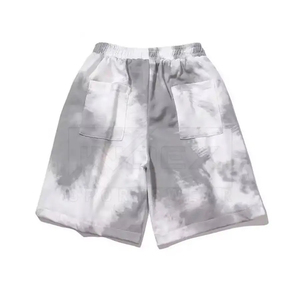 Pantalones Cortos Bermuda de Algodón Tie Dye para Hombre, Cintura Elástica, Cordón Ajustable, Ropa Casual de Verano - Product Image 3