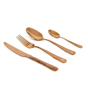 Couverts En Acier Inoxydable Idéal Pour La Cuisine De Table Hôtel Usage Domestique Cuivre Couleur Enduit Couverts Ensemble De 4 Cuillère Fourchette Couteau - Product Image 1