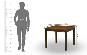 Juego de Mesa de Comedor Cuadrada de Madera Colección Malasia 4S - Product Image 5