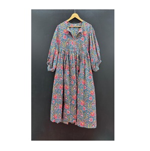 Vestido MIDI con borlas de verano con estampado de algodón puro, silueta acampanada ecológica para ocasiones informales semiformales, suministro mundial - Product Image 1