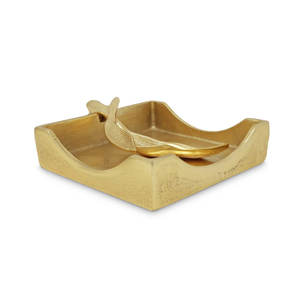 Servilletero de diseño de hoja de Metal Premium y organizador de servilletas de base clásica Cajas de pañuelos para mesa de comedor de cocina - Product Image 2