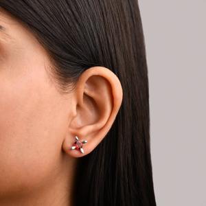 2025 Natural Garnet <b>Stud</b> Earrings 925 <b>Sterling</b> <b>Silver</b> January Birthstone Jewelry for Women Girls Gift Wholesale Custom Export - Product Image 5