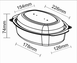 High Quality BPA-Free 950ml <b>Transparent</b> PET Plastic Takeaway Container Leak-Proof Recyclable Fresh Food Delivery Pizza <b>Boxes</b> - Product Image 3