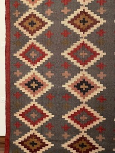 Tapis tissé Kilim indien bohème fait à la main, tapis multicolore en laine de jute, chemin rectangle lavable moderne pour le salon - Product Image 4