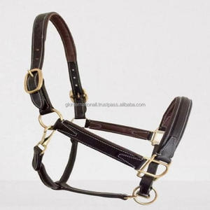 Harnais de cheval en cuir véritable noir ou marron dans toutes les tailles personnalisées, licou de cheval en cuir rembourré avec coutures contrastantes - Product Image 4