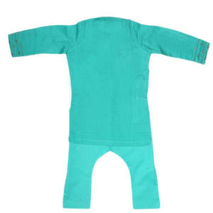 ชุดเสื้อผ้าเด็กผู้ชายปักลาย - สีเขียวทะเล - Product Image 5