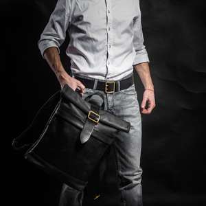 Mochila moderna de piel fina con logotipo personalizado para ordenador portátil, mochila de Estilo Vintage a la moda para jóvenes de la Travelers-LRTB-0048 - Product Image 5