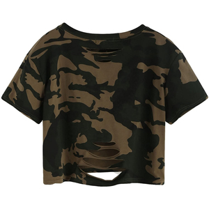 เสื้อยืดครอปสำหรับผู้หญิงเสื้อครอปเสื้อแขนสามส่วนสีพิเศษ - Product Image 2