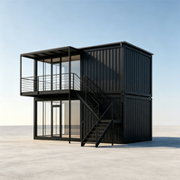 Villa mobile préfabriquée moderne à double étage en acier galvanisé de luxe sur mesure, avec panneaux solaires et appartements à chambre, livrée en kit.