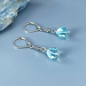 Venta al por mayor nueva última moda de lujo Topacio pendientes joyería de las mujeres promesa de amor a su compromiso romántico pendientes joyería - Product Image 1