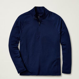 Logo personnalisé Hommes grande taille coupe ajustée confortable doux couleur unie à manches longues polaire chaud quart fermeture éclair Golf Pull - Product Image 6