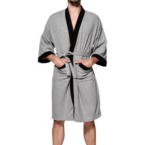 เสื้อคลุมอาบน้ำผ้าฝ้ายสุดหรูสำหรับชายและหญิงเสื้อคลุมผ้าขนหนูเนื้อนุ่มซึมซับดี - Product Image 1