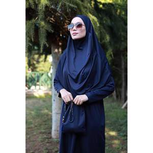 Robe de prière modeste bleu marine avec sac - Product Image 4