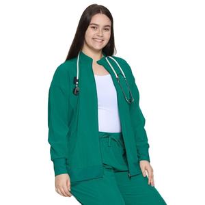 Veste médicale pour femmes, tissu extensible léger, uniforme d'hôpital, fermeture éclair sur le devant, veste de travail pour infirmières - Product Image 3