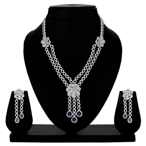 Conjunto de joyería AD chapada en plata moderna, collares de mujer con acento de perla para fiestas y celebraciones ortodoxas - Product Image 1