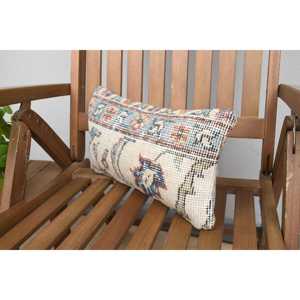 หมอนขนสัตว์ kilim สีเบจ8x16นิ้วหมอนเน้นหรูหราพร้อมลวดลายดอกไม้วินเทจเทคนิคการทอผ้าแบบพกพาสำหรับเครื่องนอนโซฟา - Product Image 3