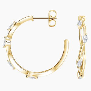 เพชรโมอิสอัญมณีอัญมณี S925ใส VVS ต่างหูห่วงเงินแท้ใส่ได้ทุกวันสำหรับผู้หญิง - Product Image 4