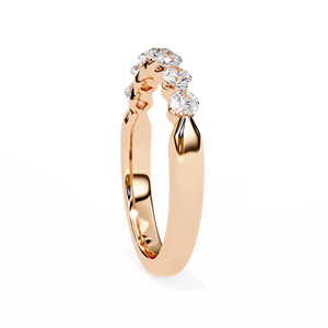 Bague de mariage minimaliste en diamant naturel 0.52CT 14K 18K Gold Prong Set Half Eternity Bague empilable pour les fêtes romantiques IGI - Product Image 4