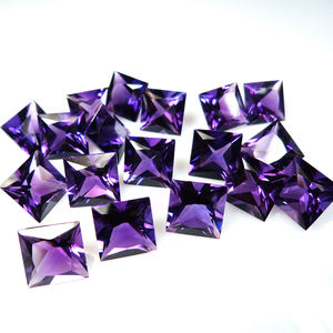 พลอยสีม่วงธรรมชาติทรงสี่เหลี่ยมเจียระไนเหลี่ยมเพชรพลอยสำหรับทำเครื่องประดับแหวนพลอยคุณภาพสำหรับผู้ชายและผู้หญิง - Product Image 3