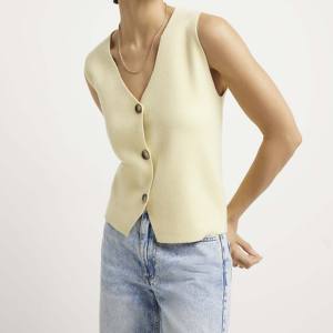 Chaleco de Moda Urbana de Algodón, Transpirable, con Logotipo Personalizado, Diseño Personalizable con Puntada Abierta, Bordado 3D, Chaqueta Chaleco para Mujer - Product Image 5