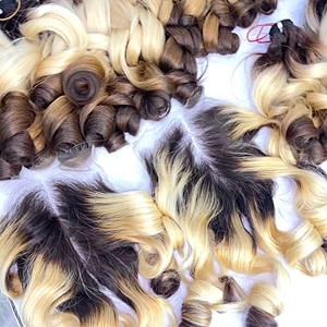 Extensiones de cabello humano vietnamita con textura hinchable de color personalizado, cabello humano real de buena calidad - Product Image 5