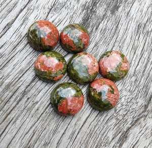 AAA + Calidad Natural Unakite Cabochon Corte ovalado Parte posterior plana Calibrado Piedra preciosa Venta al por mayor Todos Los tamaños disponibles - Product Image 2