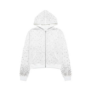 Sudadera con Capucha de Felpa con Pedrería de Moda, Diseño de Logotipo Personalizado, Chaqueta con Capucha Brillante para Mujer y Hombre, Invierno, 100% Algodón - Product Image 4