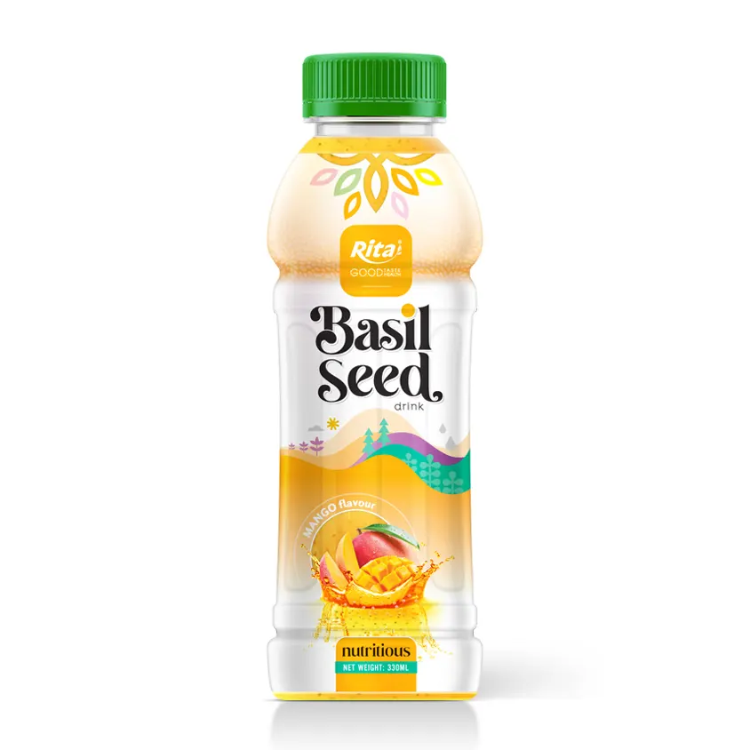 Vietnam Factory New Design Basil Seed Drink 330 ml Pet Bottle Soft Drink