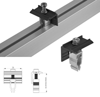 Colliers de fixation pour panneaux solaires – Collier central de montage rapide pour système photovoltaïque