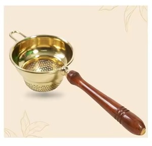 Brass <b>Tea</b> Strainers Premium <b>Tea</b> <b>Infusers</b> Best Selling Brass Mesh <b>Tea</b> Filter Gold Colored Plated Strainer - Product Image 4
