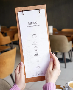 Cubierta de Menú de Madera Personalizada al por Mayor para Restaurante con Grabado de Logotipo - Product Image 5