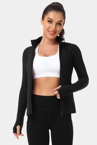 Body Deportivo Ligero de manga larga para mujer, transpirable, elástico en cuatro direcciones, de secado rápido, gimnasio, Fitness, Yoga, cremallera, ropa para correr - Product Image 5