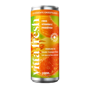 Vitta Fresh Mate Té Espumoso de Mandarina 300ml Bebida Brasileña de Yerba Mate Tostada con Sabor Natural a Mandarina y Fibra Prebiótica - Product Image 1