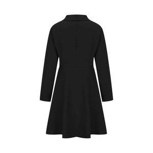 Robes maxi de bureau pour femmes, couleur noire personnalisée, longueur genoux, couleur unie, manches longues, robes de carrière pour femmes - Product Image 3