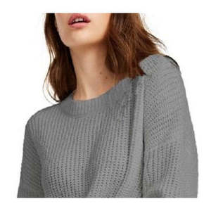 Maglione in ciniglia rosa per ragazze, taglia L, con motivo floreale grigio, traspirante e casual, con logo frontale, per la stagione autunnale - Product Image 2