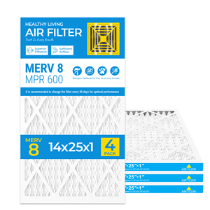 Filtro de Aire para Horno AC SUIXINEYI 14x25x1, MERV 8, Plegado, Rectangular, Repuesto para Sistema HVAC - Product Image 4