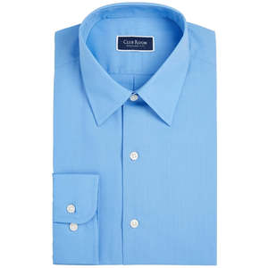 Camicia da Uomo 100% Cotone con Colletto, Bottoni Separati, Tessuto Popeline Antipiega, Blu, Taglia 15X32X33 - Product Image 1