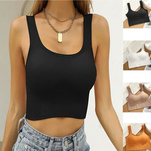เสื้อครอปแห้งเร็วสำหรับผู้หญิงเสื้อกล้ามผ้าคอตตอนผ้าโพลีเอสเตอร์สวมใส่สบายมีสไตล์ดีไซน์ใหม่ - Product Image 4