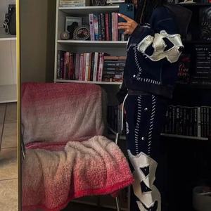 Conjunto de Sudadera con Capucha y Pantalones Deportivos de Felpa Francesa con Bordado 3D, Cierre de Cremallera, Corte Recto, Apliques de Algodón, Lavado Desteñido al Sol - Product Image 6