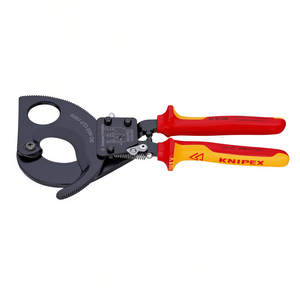 Cisaille à câbles Knipex noire laquée (action à cliquet) avec poignées testées VDE et poignées multi-composants, ciseaux et cisailles - Product Image 2