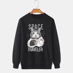 Sudadera de mujer con estampado personalizado con cuello redondo de poliéster coreano y tela de rizo de algodón larga para la temporada de invierno - Product Image 1