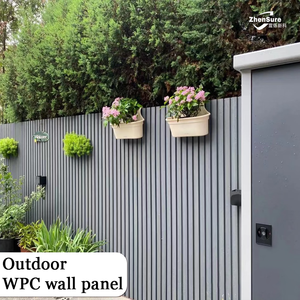 Revêtement mural en bois composite WPC recyclé, type bois écologique, pour décoration murale extérieure, <span class=keywords><strong>façade</strong></span> à lattes - Product Image 3