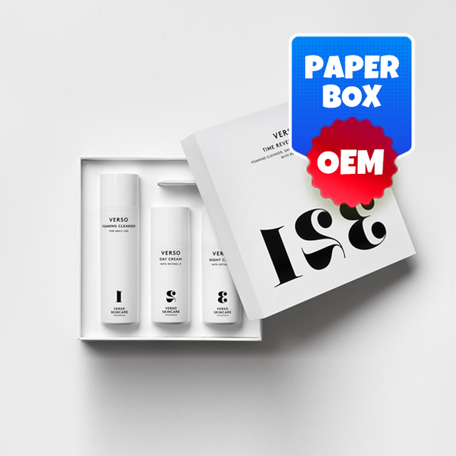 Premium OEM Minimalist Design Skincare White Box Packaging with Custom Lid Design