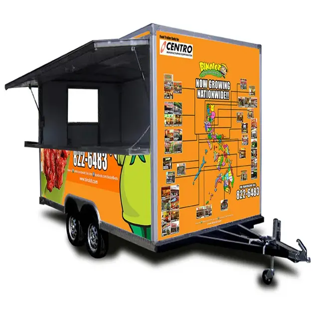Aangepaste Kleine Standaard Concessie Fast Food Trucks Mobiele Food Trailer