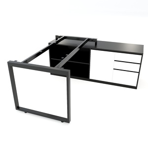 Escritorio Ejecutivo HBRT021 de 160x160cm, Rectangular, Sistema de Lujo Minimalista, Patas de Acero, Melamina, Requiere Ensamblaje, para Uso en Dormitorio - Product Image 4