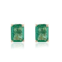 Koleksi mewah terbaru anting-anting kancing berbentuk segi delapan hijau alami 100% buatan tangan dalam 18k perhiasan emas kuning Solid
