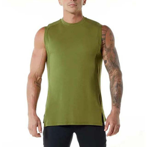 Camiseta sin Mangas con Logotipo Personalizado al Precio Más Bajo para Hombre, Camiseta sin Mangas de Color Sólido de Secado Rápido 100% Algodón para Unisex - Product Image 1